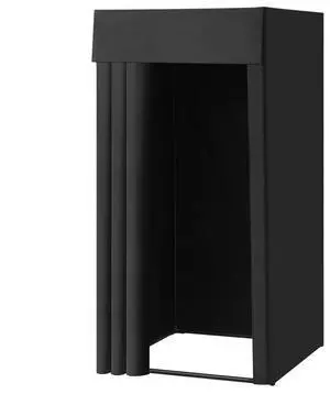 VEVOR Fitting Room, Portable Dressing Room with Thick Polyester Curtains, Privacy Space with Shading Curtain and a Hook, for Boutique, Mall, Tailor's Store & Outdoor Activity 39 x 39 x 78 in (Black)