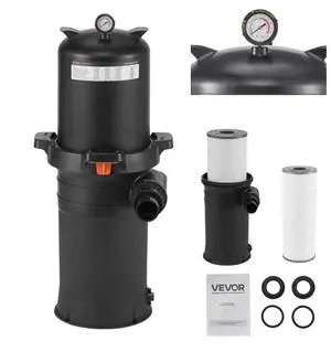 200 sq.ft² Cartridge Pool Filter Valve 9000 GPH Swimming Pool Filtration System