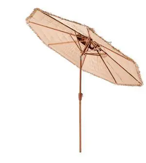Tiki Umbrella 2-Tier Thatched Patio Umbrella 9 ft for Pool Patio Beach