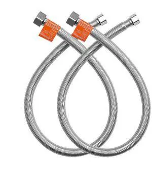 Faucet Supply Line Connector 24 in Length 2 PCS Braided Stainless Steel