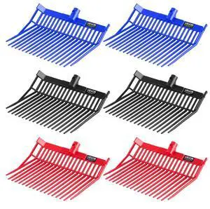 6Pcs Manure Fork Replacement Head 18 Tine Horse Stable Stall Mulch Fork Heads