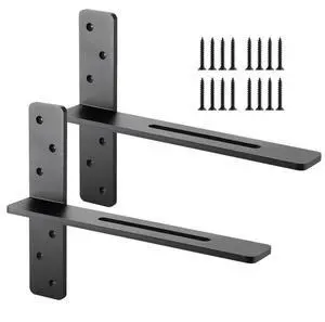 2 Pcs Shelf Brackets 16 inch / 406.4 mm Heavy Duty Floating Shelf Brackets