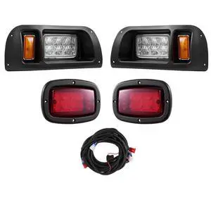 12 Volt Golf Cart LED Headlight Tail Light Kit For EZGO TXT 1996-2013 Models
