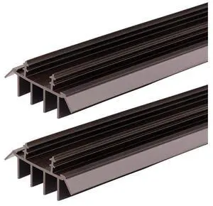 Door Bottom Seal Vinyl U-Shape Brown Kerf Under Door Draft Guard 36 In 2 Pack