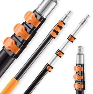 VEVOR Telescopic Extension Pole, 3.8-12 FT Multi-Purpose Extendable Pole, Sturdy Aluminum Alloy Paint Pole Extension with Flip-Lock Design, High Reach Roller Stick for Painting, Dusting and Cleaning