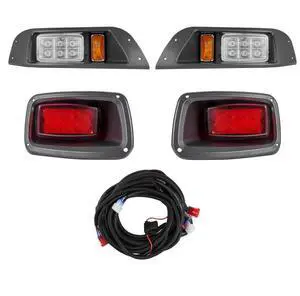 12 Volt Golf Cart LED Headlight Tail Light Kit For Club Car DS 1993-Up Models