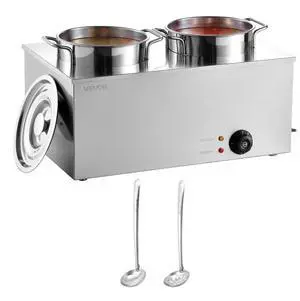 Commercial Soup Warmer Soup Station with 2*6.34Qt Pot Soup Kettle Warmer
