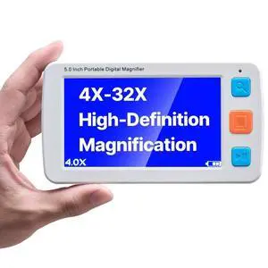 VEVOR Portable Digital Magnifier 5" HD Electronic Video Magnifier 4X - 32X Zoom
