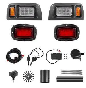 12V Golf Cart LED Headlight Tail Light Kit Legal Street For Club Car DS 1993-Up