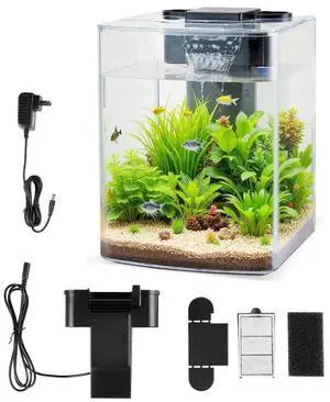 2 Gallon Fish Tank Aquarium Smart Arch Clear GPPS 3 Color Self Cleaning