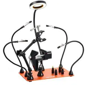 Magnetic Helping Hands Soldering Station Vise Magnifying Lamp 4 PCB Holder
