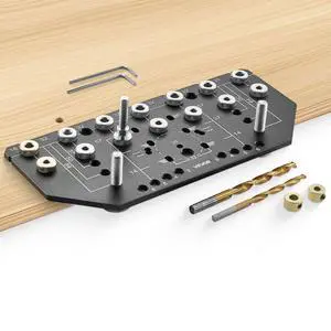 Shelf Pin Jig and Hinge Jig Two-in-One Aluminum Alloy Cabinet Hole Drilling Tool