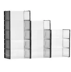 Shoe Storage Boxes 12 Pack Stackable Shoe Storage Organizers US Size 11 Black