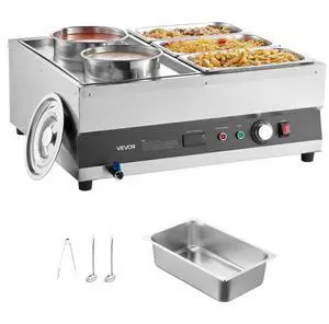 Commercial Soup Warmer Soup Station with 2-Pot & 3-Pan Soup Kettle Warmer