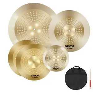 VEVOR Cymbal Pack 4 Pieces Cymbals Drum Set 10 14 16 20 Inches Cymbals for Drum