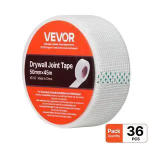 36 Rolls 147.64 ft x 1.97 inch Self-Adhesive Fiberglass Drywall Mesh Tape White