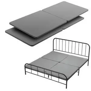 VEVOR King Size Bunkie Board, 1.5 in Bed Board Slats with 200D Oxford Cloth, Wooden Mattress Support for King Size Bed, Easy Assembly Support Under Mattress, 4 Piece, Gray