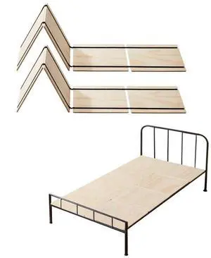 VEVOR Twin Size Bunkie Board, 0.4 in Foldable Bed Board Slats with Connection, Wooden Mattress Support for Twin Size Bed, Support Under Mattress Boards, Ready to Use, 8 Piece, Burlywood