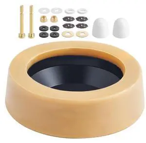Extra Thick Toilet Wax Ring Kit with Brass Bolts Fits 3-Inch/4-Inch Drain Pipes