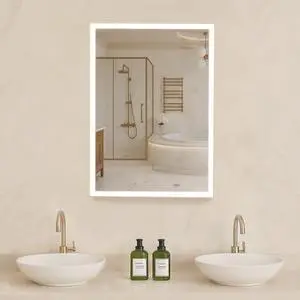 Lighted Mirror Medicine Cabinet 20x28" Sensor Light Recessed or Wall Mount