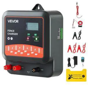 VEVOR 2J/3J/5J Multi-Powered Electric Fence Charger Energizer 6.2 Miles Range