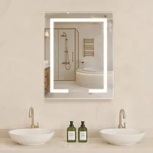 Lighted Medicine Cabinet with HD Mirror 24 x 30 in Recessed or Wall Mount