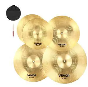 VEVOR Cymbal Pack 4 Pieces Cymbals Drum Set 14 16 18 20 Inches Cymbals for Drum