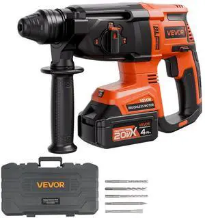 20V SDS-Plus Brushless Cordless Rotary Hammer Drill Kit 1 In 1200RPM 4 Functions