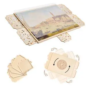 2000 Piece Puzzle Board with Drawer Cover Portable Wooden Jigsaw 40x29 in