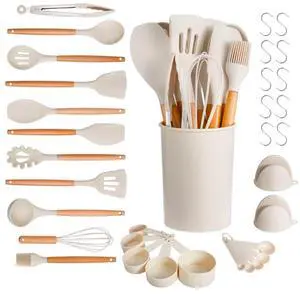 34 PCS Kitchen Cooking Utensils Set Silicone Spatula Spoon Tools Heat Resistant