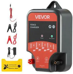 Electric Fence Charger 10kV 2J AC DC Electric Fence Energizer 1.86 Miles Range