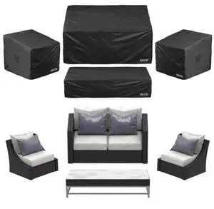 Patio Outdoor Furniture Cover 4-Piece Set 420D Waterproof Table Chair Sofa