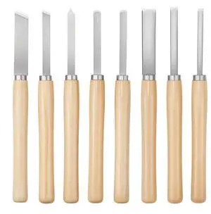8PCS Wood Lathe Chisel Set Woodturning Tools Steel Blades for Lathe Finisher