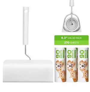 VEVOR Sticky Lint Roller 3 Pack Large Pet Hair Rollers Remover Set 270 Sheets