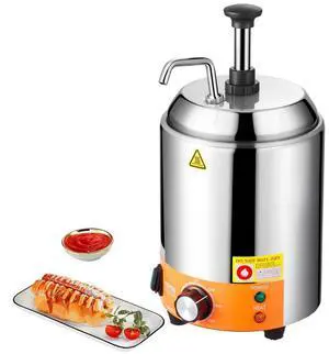 2.4L Electric Cheese Dispenser with Pump Commercial Hot Fudge Warmer 86-230