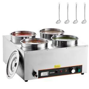 Commercial Soup Warmer Soup Station with 4*6.34Qt Pot Soup Kettle Warmer