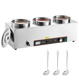 Commercial Soup Warmer Soup Station with 3*6.34Qt Pot Soup Kettle Warmer