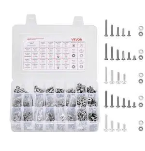 1110 Pcs Bolts Nuts Assortment Kit Imperial Stainless Steel for Furniture