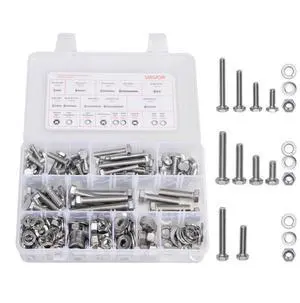 246 Pcs Bolts Nuts Assortment Kit Imperial Stainless Steel for Furniture