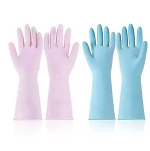 Reusable Cleaning Gloves 2 Pairs Household Dishwashing Gloves Non-Slip Medium