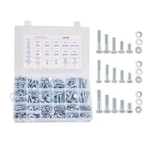 566 Pcs Bolts Nuts Assortment Kit Imperial Alloy Steel for Furniture