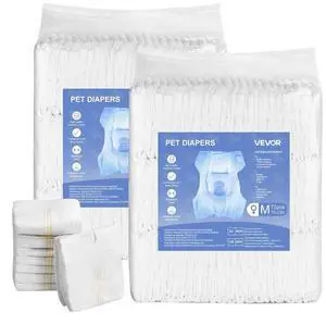 VEVOR Disposable Dog Diapers Super Absorbent Female Dog Diapers M Size 144 Count