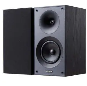Passive Bookshelf Home Speakers Pair of Stereo Audio Speakers Cone 65Hz-20KHz