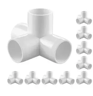 VEVOR 4-Way PVC Fittings 10-Pack PVC Pipe Joints Elbow Connector for 1" PVC Pipe