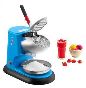 Commercial Ice Crusher 220LBS/H Electric Snow Cone Maker Shaved Ice Blue