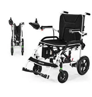 Electric Wheelchair 220lbs Capacity Foldable Lightweight 12 Mile