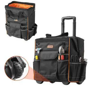 VEVOR Rolling Tool Bag 25 Pockets Heavy Duty Roller Tool Bag on Wheels