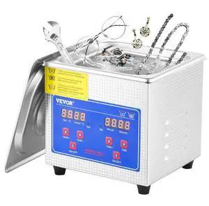 VEVOR Ultrasonic Cleaner 1.3L Professional Ultrasonic Cleaner with Digital Timer 40kHz Excellent Ultrasonic Cleaning Machine 110V for Jewelry Watch Ring Coin Diamond Eyeglasses Small Parts Cleaning