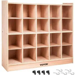 VEVOR Cubby Wooden Storage Unit 20 Cubby Storage Unit Classroom 30 Inch High Plywood Wooden Cubbies for Classroom