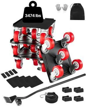 VEVOR Furniture Dolly Heavy Duty Furniture Mover with 5 Wheels 3474 lbs Capacity